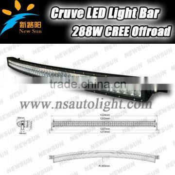 Wholesale 288w off road led light bar 50 inch offroad led light bar curved For Tractor Trucks Forklift Mifor Truck