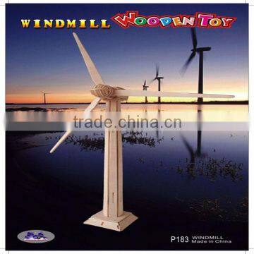 AU-DIY Solar Wooden 3D Wind Turbine Puzzle