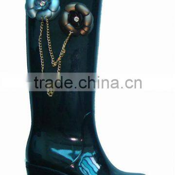 Supply new fashion half heel PVC Ladies' rain boots