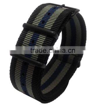 Factory OEM PVD Black Nylon Fabric 18MM Nato Watch Strap