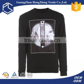 hot selling oem high quality 100% cotton off silk-screen logo men black hoodie without pockets