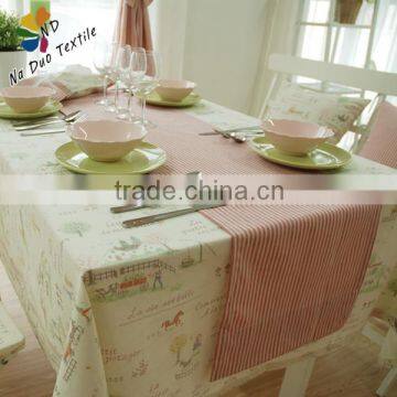 fashion design decor cotton printed table cloth