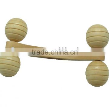 Wood handle roller massager