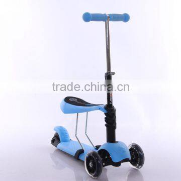 Three wheels Baby Plastic Scooter With Comfortable Seat/baby kick scooter with seat