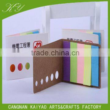 Promotional mini colorful cheap logo printed sticky memo pad note with kraft cover