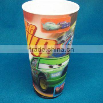 plastic 3d water cup /16oz plastic cups with lids and straws