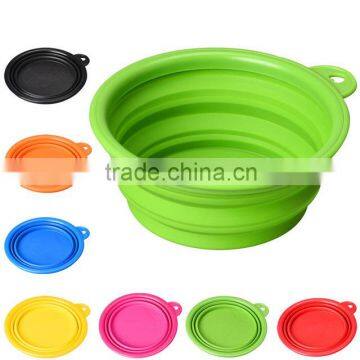 7 Color Available New 2015 Pet Dog Portable Bowl Silicone Collapsible Feeding Water Feeder Travel Dog Bowl photo-2