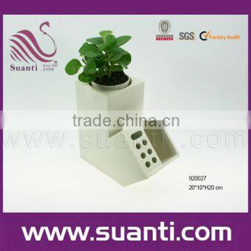 white polystone pot plant and Office stationery case