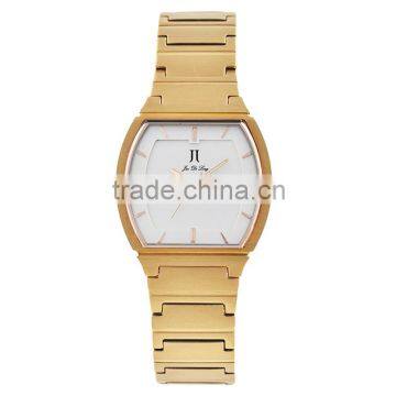 Lady watch gold luxury 30m water resistance fashion stainless steel tonneau watch quartz movement