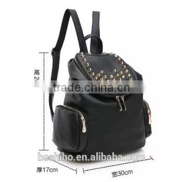 Customized latest design girls women fashion trendy rivet backpack bag