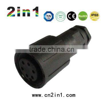 TWY 9000 Series 6Pin Male Female Waterproof Connectors, IP68 Plastic Screw Connectors