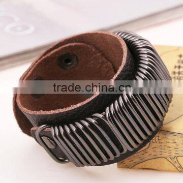 punk Vintage handmade cheap leather bracelet designs