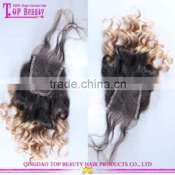 Hot sale high quality silk base lace frontal lace closure wholesale cheap 7A grade blonde silk base closure