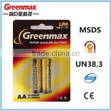 Shenzhen battery manufacture aa lr6 am3 battery for electric toys