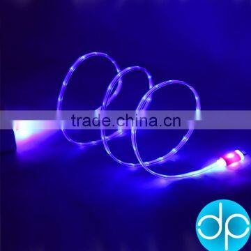2015 Hot Selling Charger Cable Flat Wired Glowing Usb Cable Led Light for Promotion photo-5