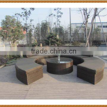 Round Shape Rattan Sofa Daybed