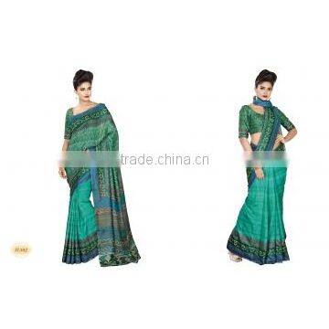 Fab Sea Green Bhagalpuri Silk Saree/Indian sarees online shopping