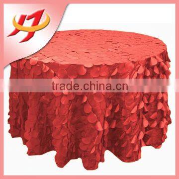 Wholesale colored petal hotel plain hotel table cloth polyester round table cover