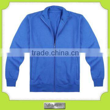 Custom made 100% cotton blue running sweat shirt with earphone jack holds