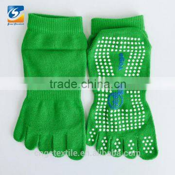 GSY-04 Cotton soft five toe yoga socks with non slip hot sell