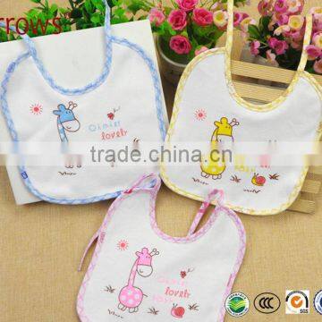 2016 Baby Gift 100% Cotton Blue Yellow Pink Pack 10 Summer New Born Clothing Baby Bib and Burp Clothes With Good Quality