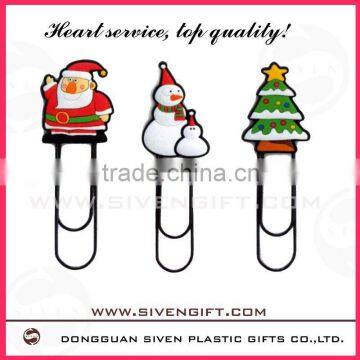 Christmas element soft pvc paper clip for promotion gift