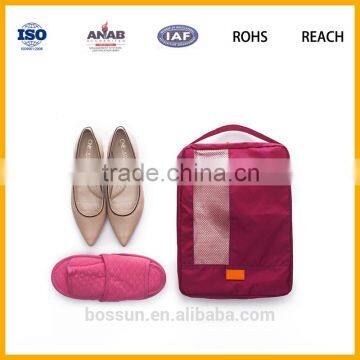 Nylon portable waterproof travel shoe printing drawstring bags with factory price