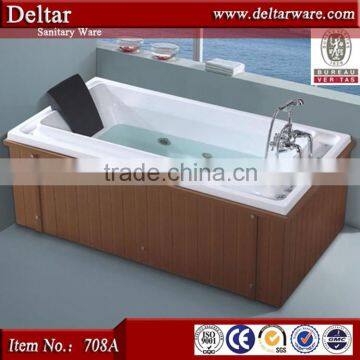 1 people use 1.8m length apron installation rectangle shape cheap whirlpool bathtub 708A