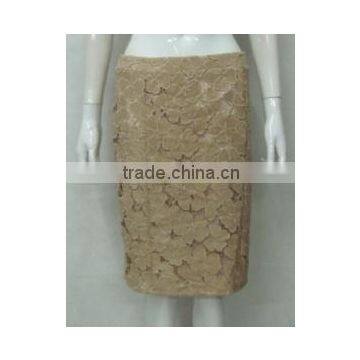 Pretty Steps 2015 high quality clothing factories in china skirt and blouse wedding dresses luxury golden lace pencil skirt