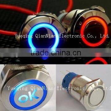 19mm led push button switch with flat head