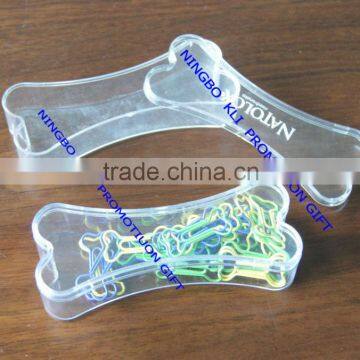 Plastic bone shaped paper clip box