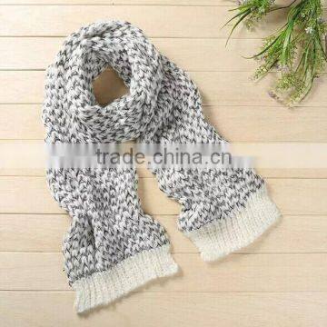 Slouchy Black White Yard Dyed Unisex Scarf photo-2