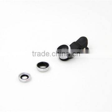 Universal Clip 3 in 1 Lens for Mobile Lens Fisheye Lens Wide Angle Mobile Lens Marco Lens