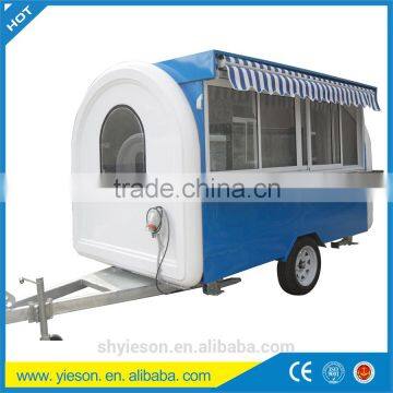 customized double axles small food trailer with mobile candy kiosk/ food kiosk cart for crepe&waffle machine/ food service car