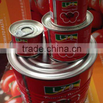 top quality 28%-30% natural canned tomato paste 70g-4500g factory double concentrated hot sell