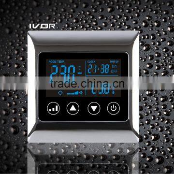 IVOR 220V Central Air-Conditioner Thermostat Digital AC Thermostat Switch SK-AC2000L8 Bright Chrome Metal Frame
