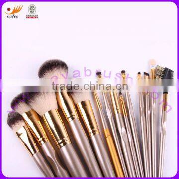 14pcs Tri-color Total Nylon Hair Wood Handle Professional Brush Set