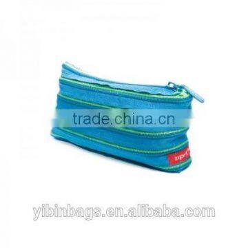 Bright Pencil Pouch Pencil Case - Turquoise Blue & Spring Green