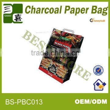 100G kraft material Charcoal kraft paper bag with new design for 5KG charcoal package