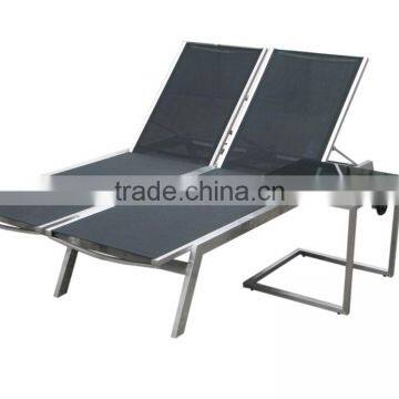 stainless steel in PVC fabric double sun lounger