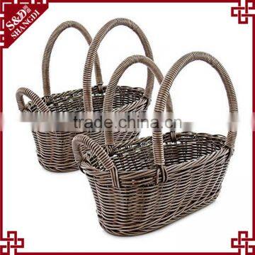 Cheap Promotion Wine Packing Used Plastic Wicker Baskets for Wine Bottles