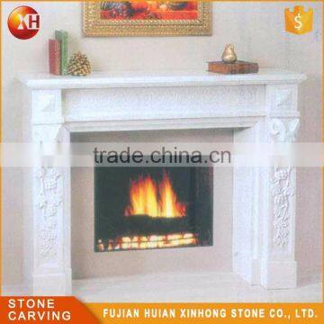 Best Sale Mantel Indoor Wood Burn Red Stone Fireplace photo-6