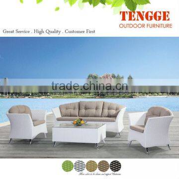 Luxury patio rattan furniture with waterproof cushion and pillow