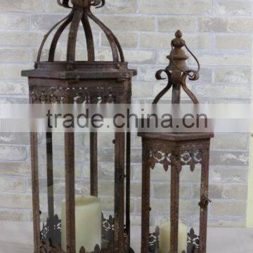 Creative Antique Vintage Promotion Square Iron Candle Metal Lanterns