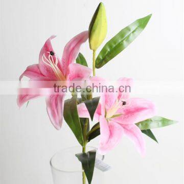 SJ1012015 Plastic silk lily flowers wedding decoration flower