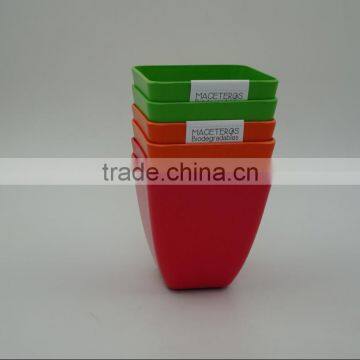 Colorful Square Bamboo Fiber Plant Pot photo-6