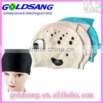 2014 summer animal print silicon swimming cap