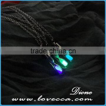 Valentines Day Gift Glowing Necklace , Glow in the Dark Heart Pendant Luminous Necklace photo-2