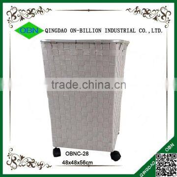 Rolling Cheap Strong Metal Frame Nylon Laundry Basket With Wheels photo-2