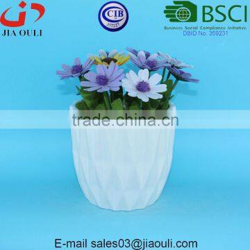 Flower Pot Plant Holder White Glazed Ceramic Planter Pots Garden photo-2